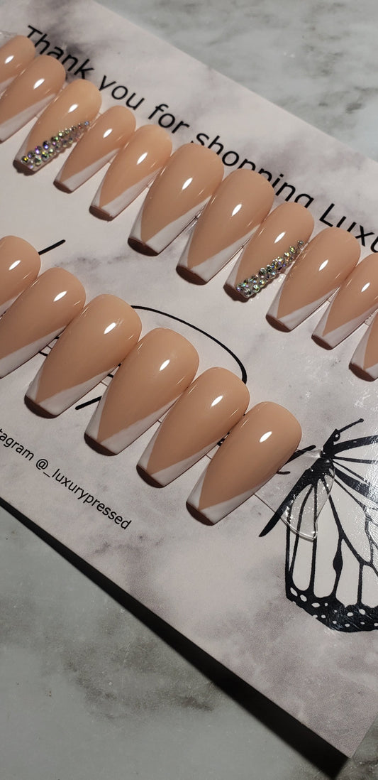 V French tip w/ bling